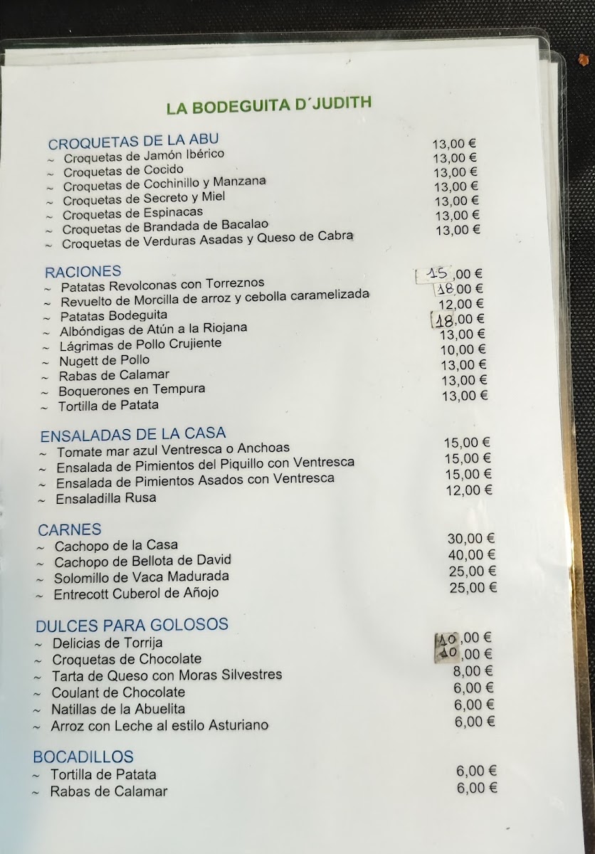 Menu La Bodeguita D'judith-1